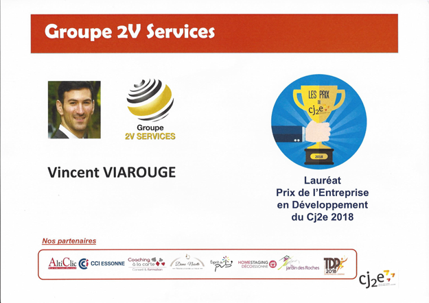 2V SERVICES reçoit le prix CJ2e de l'entreprise en Développement